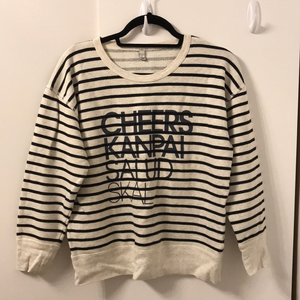 J.Crew Striped Cheers Sweatshirt